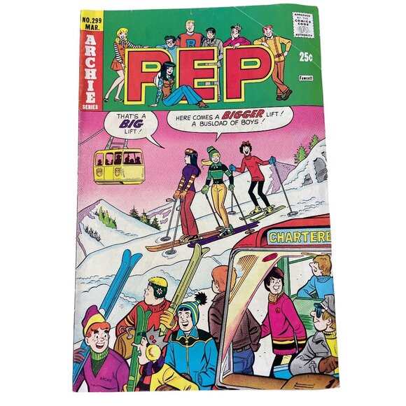 Pep Comic 299 March 1975 Archie Series Vibrant Vintage Issue Bagged Boarded - Picture 1 of 6